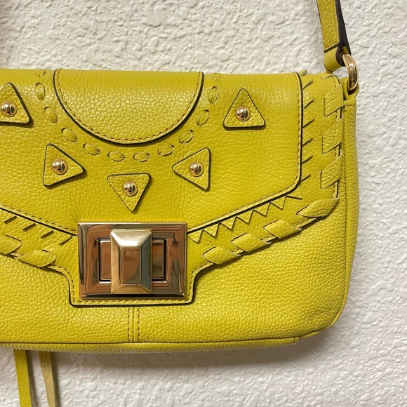 NWT Aimee Kestenberg Pebble Leather Yellow Crossbody Bag - Picture 2 of 13